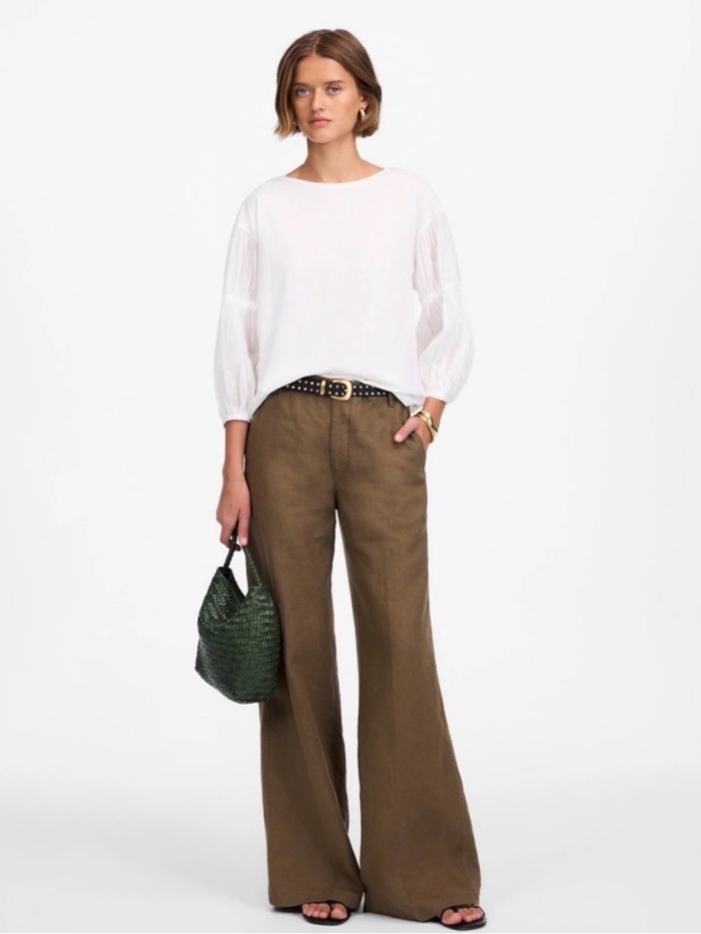Madewell Puff-Sleeve Drop-Shoulder Knit Top, Like New, Medium - Picture 10 of 10